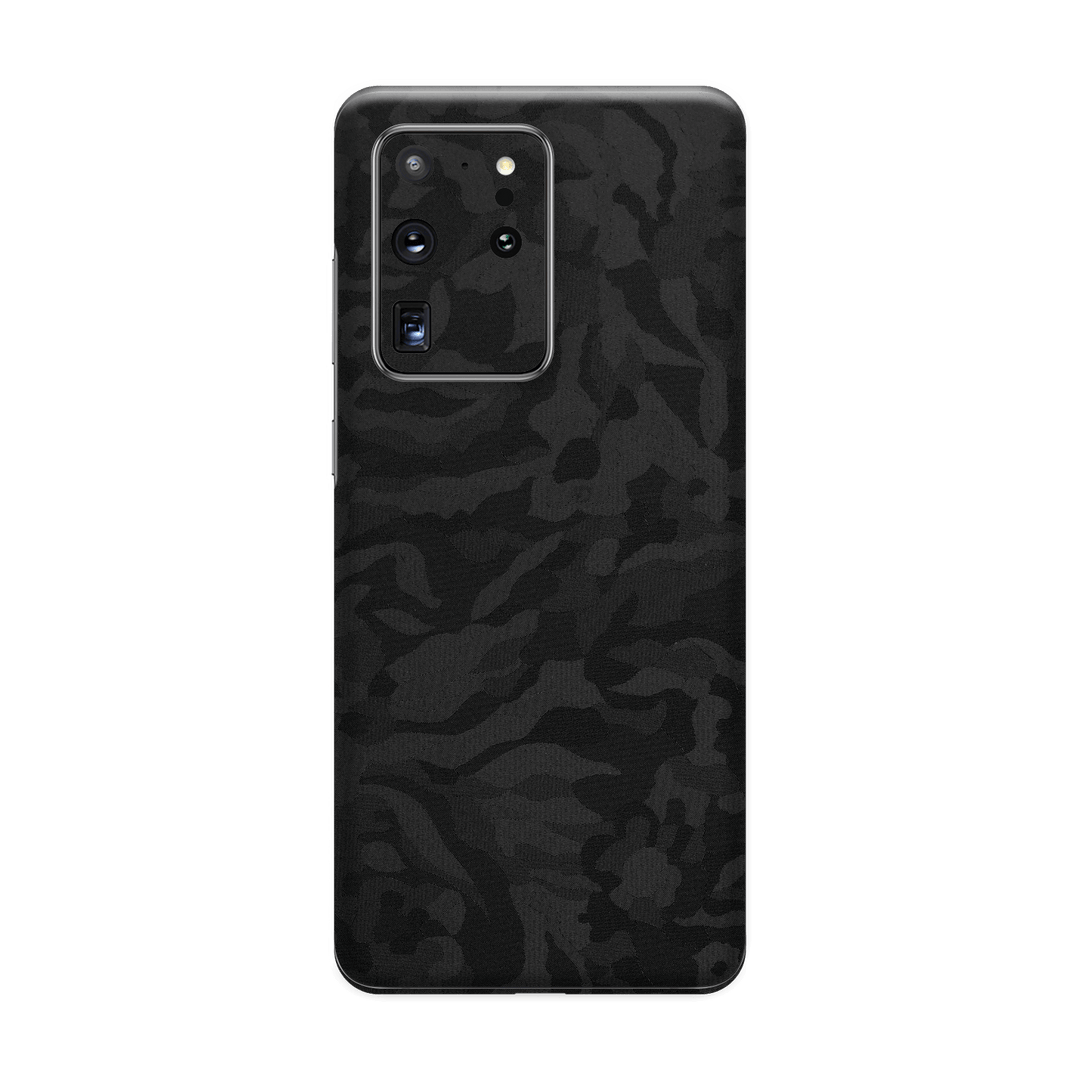 Samsung Galaxy S20 ULTRA Black Camo Camouflage 3D Textured Skin Wrap Sticker Decal Cover Protector by EasySkinz