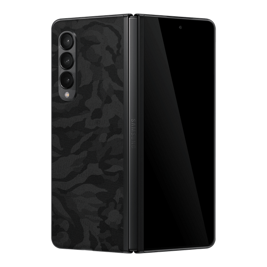 Samsung Galaxy Z Fold 3 Luxuria Black 3D Textured Camo Camouflage Skin Wrap Sticker Decal Cover Protector by EasySkinz
