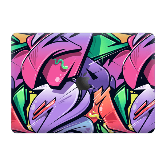 MacBook Pro 13" (2020/2022) M1, M2, Print Printed Custom SIGNATURE Japanese Style Pop Art Graffiti Pop Culture Purple Pink Yellow Green Skin, Wrap, Decal, Protector, Cover by EasySkinz | EasySkinz.com