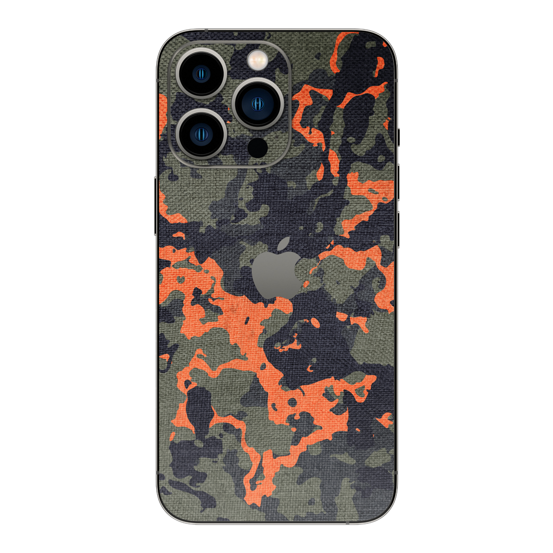 iPhone 13 Pro MAX Print Printed Custom Signature Green and Soft Orange Camo Skin Wrap Sticker Decal Cover Protector by EasySkinz