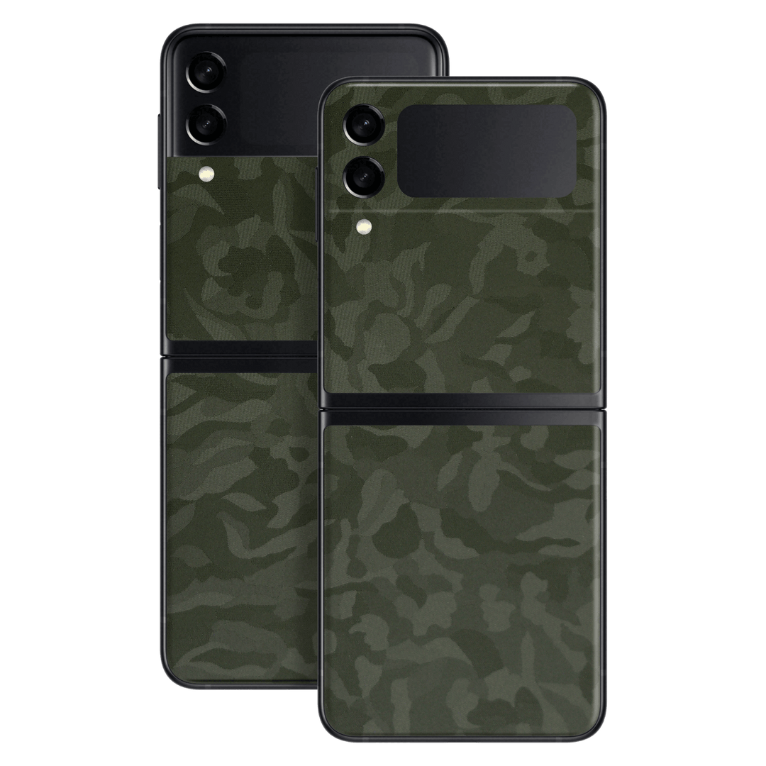 Samsung Galaxy Z Flip 3 Luxuria Green 3D Textured Camo Camouflage Skin Wrap Sticker Decal Cover Protector by EasySkinz | EasySkinz.com