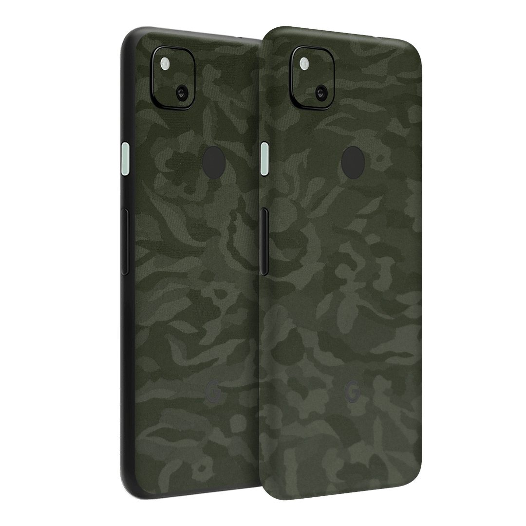 Google Pixel 4a Green Camo Camouflage 3D Textured Skin Wrap Sticker Decal Cover Protector by EasySkinz