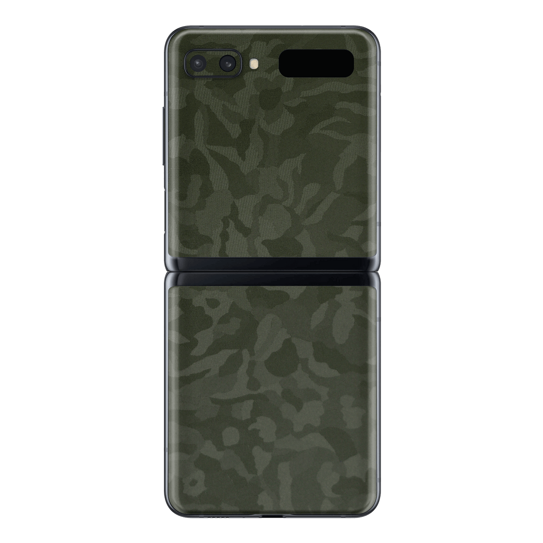 Samsung Galaxy Z Flip 5G Luxuria Green Camo Camouflage 3D Textured Skin Wrap Sticker Decal Cover Protector by EasySkinz
