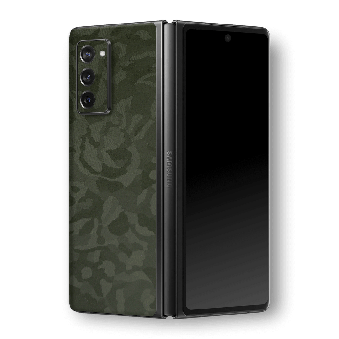 Samsung Galaxy Z Fold 2 Green Camo Camouflage 3D Textured Skin Wrap Sticker Decal Cover Protector by EasySkinz