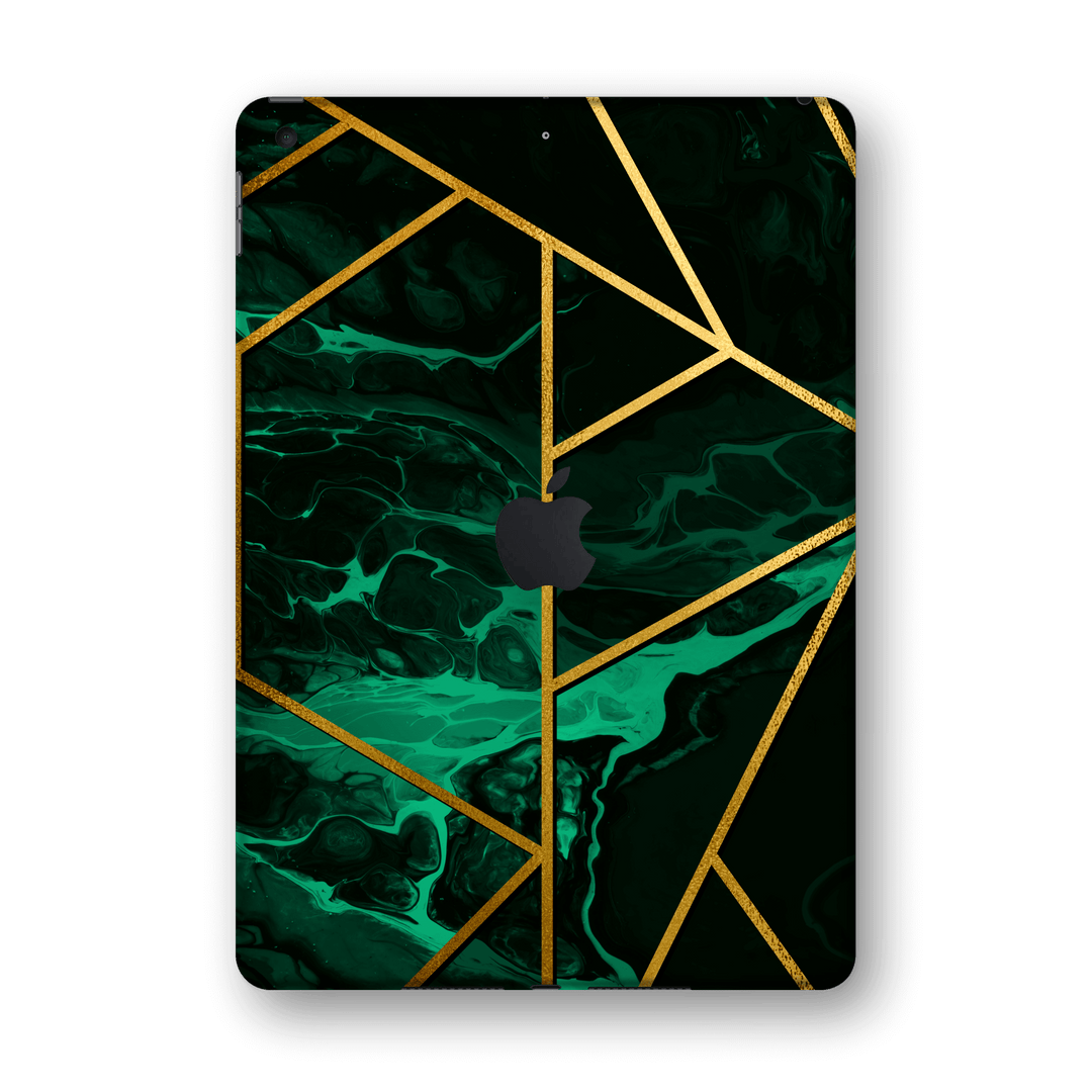 iPad 10.2" (8th Gen, 2020) SIGNATURE Liquid Green-Gold Geometric Skin Wrap Sticker Decal Cover Protector by EasySkinz