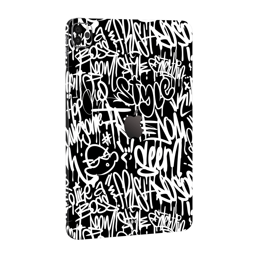 iPad PRO 11" (M2, 2022) Print Printed Custom SIGNATURE Monochrome Black and WhiteGraffiti Skin Wrap Sticker Decal Cover Protector by EasySkinz | EasySkinz.com