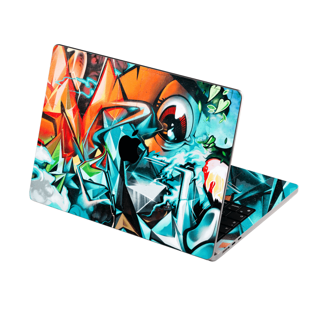 MacBook Air 13.6” (2022, M2) Print Printed Custom Signature Urban Blue Orange Street Art Skin Wrap Sticker Decal Cover Protector by EasySkinz | EasySkinz.com