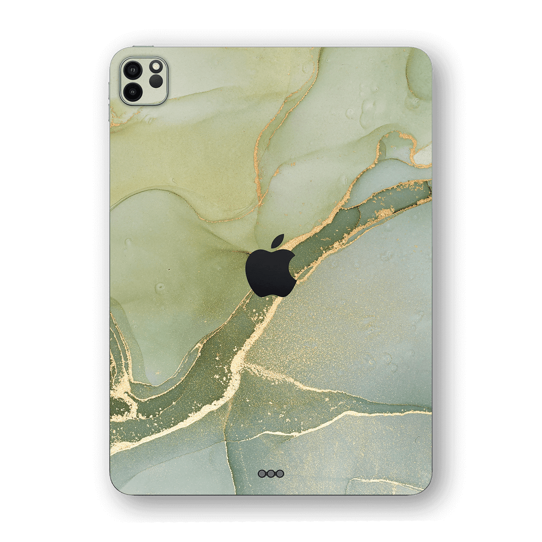 iPad PRO 12.9" (2020) SIGNATURE AGATE GEODE Green-Gold Skin, Wrap, Decal, Protector, Cover by EasySkinz | EasySkinz.com