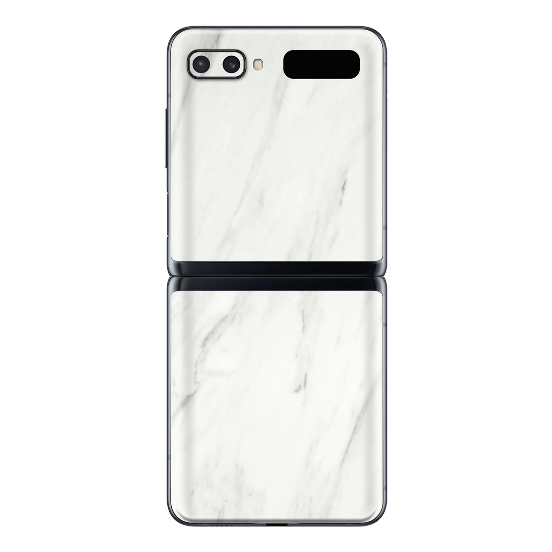 Samsung Galaxy Z Flip 5G Luxuria White Marble Skin Wrap Sticker Decal Cover Protector by EasySkinz