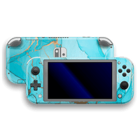 Nintendo Switch LITE SIGNATURE AGATE GEODE Aqua-Gold Skin
