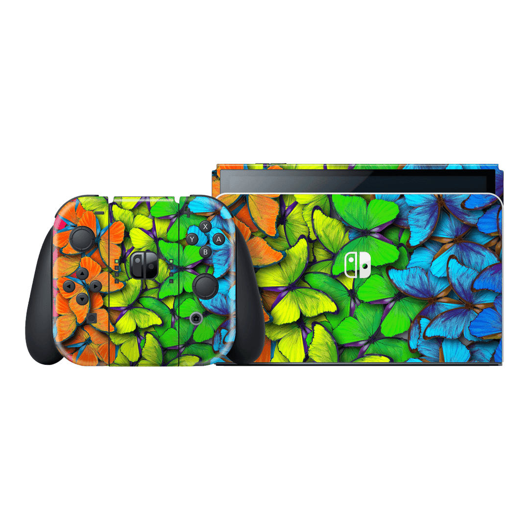 Nintendo Switch OLED Print Printed Custom Signature Butterflies Meeting Skin Wrap Sticker Decal Cover Protector by EasySkinz | EasySkinz.com