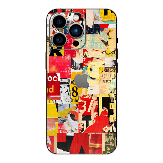 iPhone 13 PRO Print Printed Custom Signature Retro Paper Collage Skin Wrap Sticker Decal Cover Protector by EasySkinz