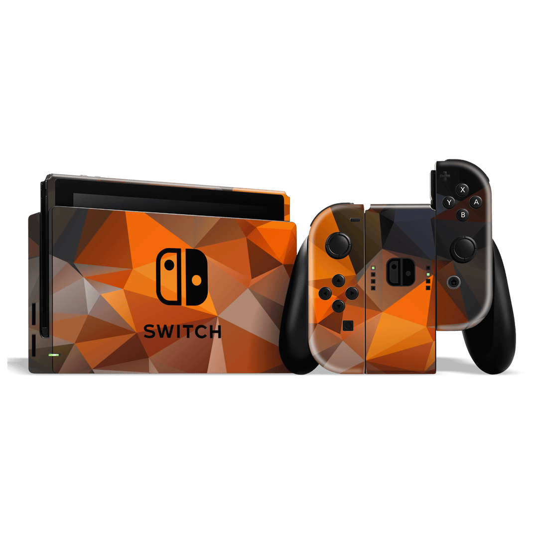 Nintendo SWITCH Print Printed Custom SIGNATURE Faceted TRIANGLES Skin Wrap Sticker Decal Cover Protector by EasySkinz