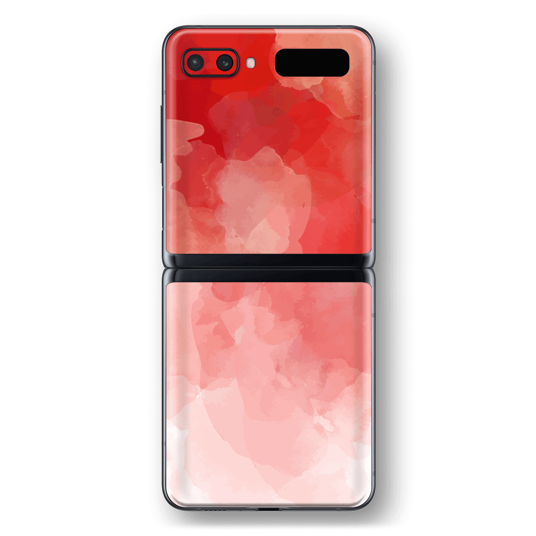 Samsung Galaxy Z Flip 5G Print Printed Custom SIGNATURE Red Watercolour Skin Wrap Sticker Decal Cover Protector by EasySkinz