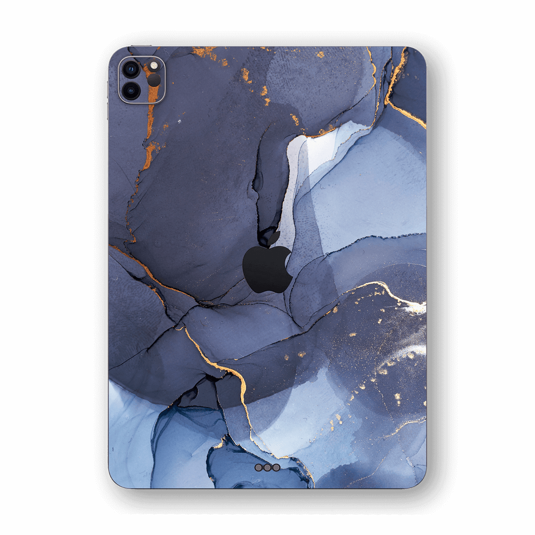 iPad PRO 11" (2020) SIGNATURE AGATE GEODE Pigeon Blue-Gold Skin, Wrap, Decal, Protector, Cover by EasySkinz | EasySkinz.com