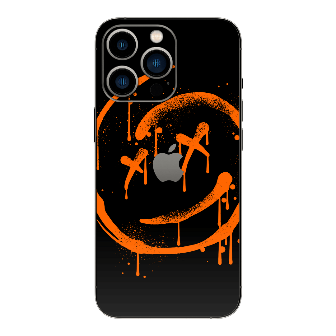 iPhone 13 PRO Print Printed Custom Signature Orange Paint on Black Skin Wrap Sticker Decal Cover Protector by EasySkinz