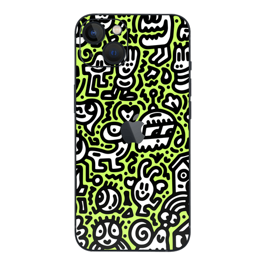 iPhone 14 Plus Print Printed Custom Signature Green Tribal Skin Wrap Sticker Decal Cover Protector by EasySkinz
