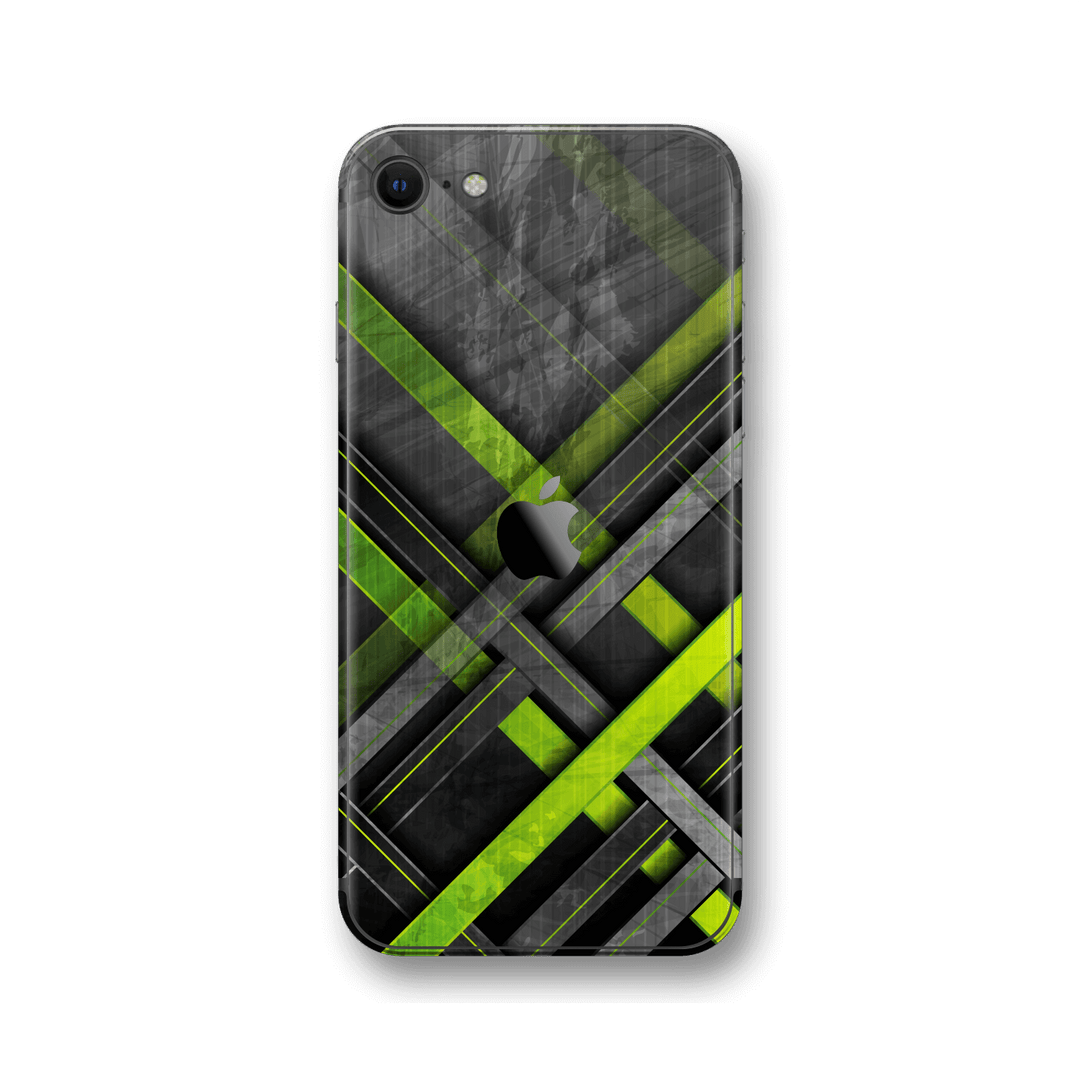 iPhone SE (2020) SIGNATURE Print Printed Green Grey Concrete Mesh Abstract Skin, Wrap, Decal by EasySkinz | EasySkinz.com