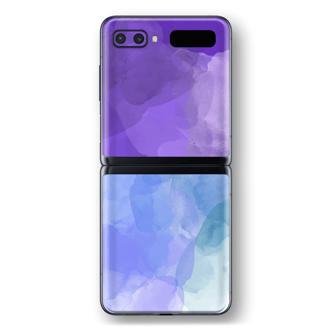 Samsung Galaxy Z Flip 5G Print Printed Custom SIGNATURE Purple Watercolour Skin Wrap Sticker Decal Cover Protector by EasySkinz