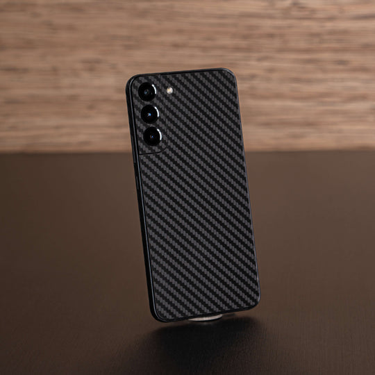 Samsung Galaxy S22 Black 3D Textured Carbon Fibre Fiber Skin Wrap Decal Cover Protector by EasySkinz | EasySkinz.com