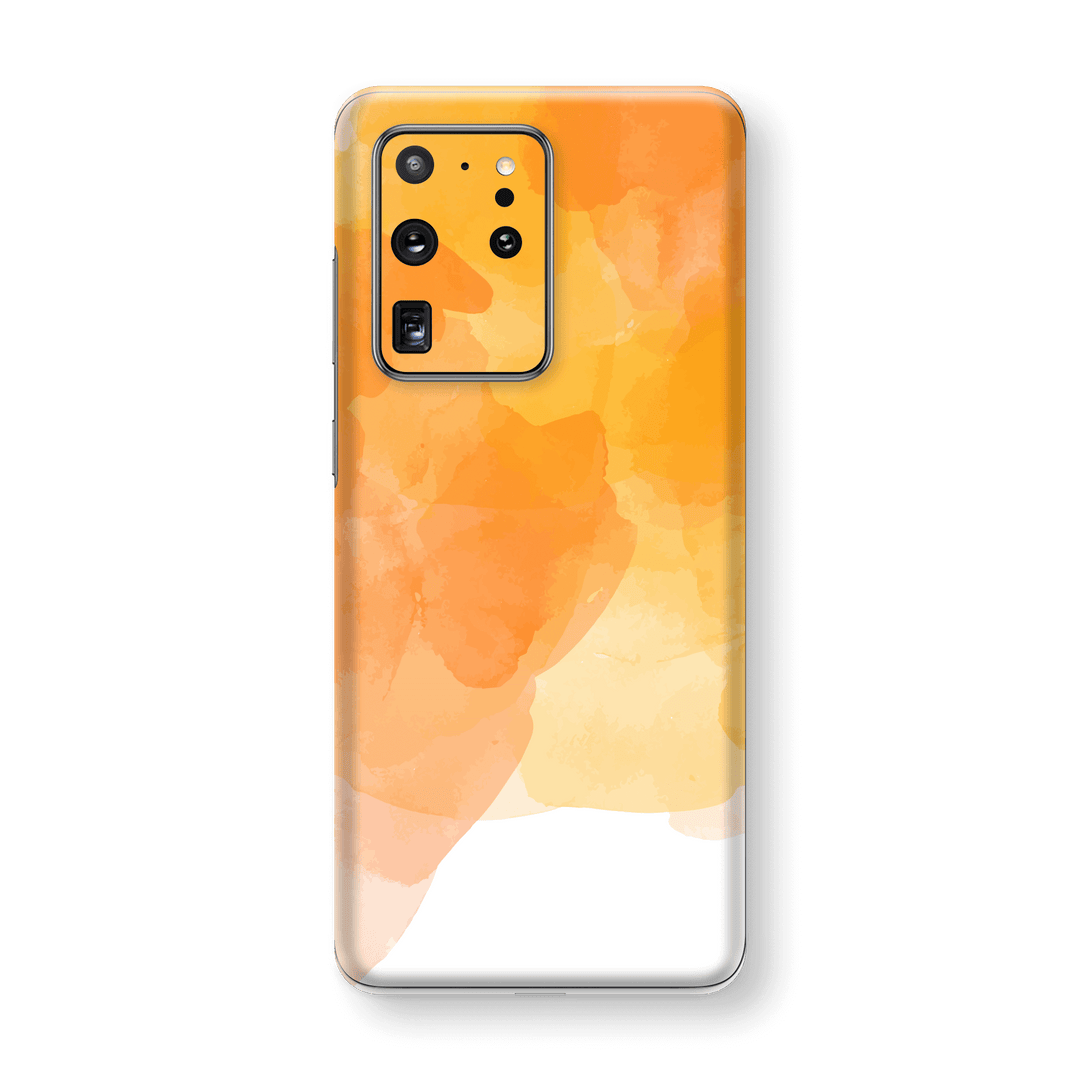 Samsung Galaxy S20 ULTRA Print Printed Custom SIGNATURE Orange Watercolour Skin Wrap Sticker Decal Cover Protector by EasySkinz