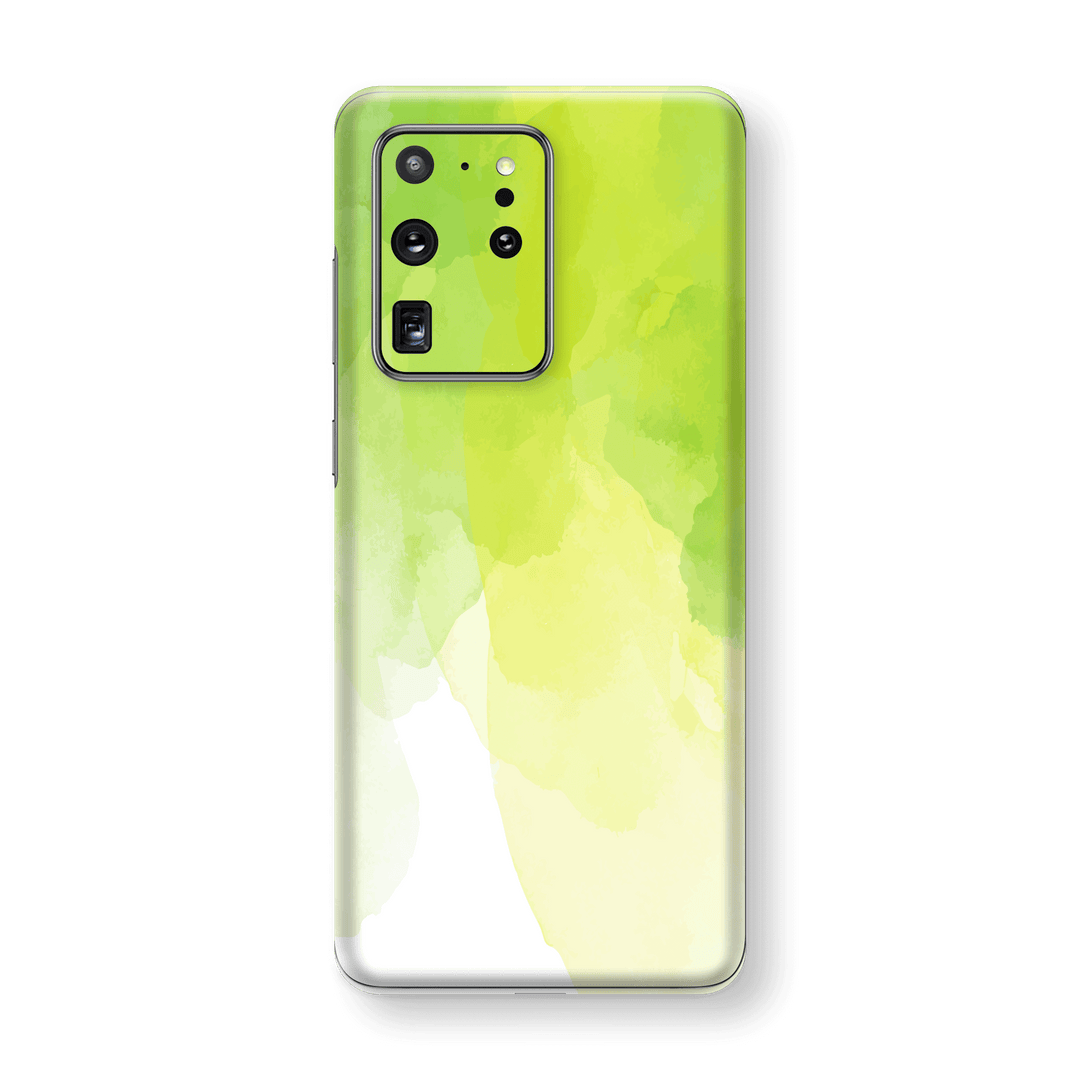 Samsung Galaxy S20 ULTRA Print Printed Custom SIGNATURE Lime Green Watercolour Skin Wrap Sticker Decal Cover Protector by EasySkinz
