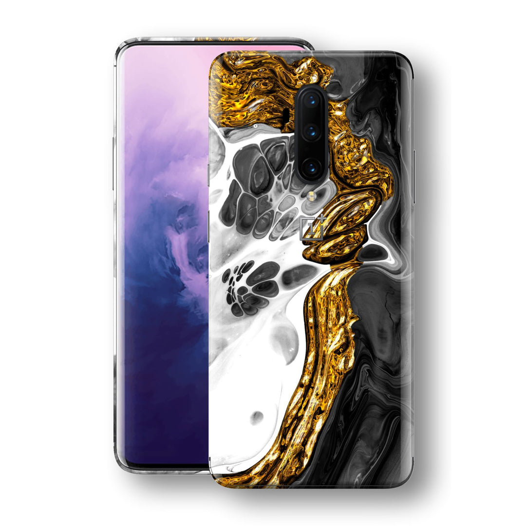 OnePlus 7T PRO Print Custom SIGNATURE Abstract MELTED Gold Skin, Wrap, Decal, Protector, Cover by EasySkinz | EasySkinz.com