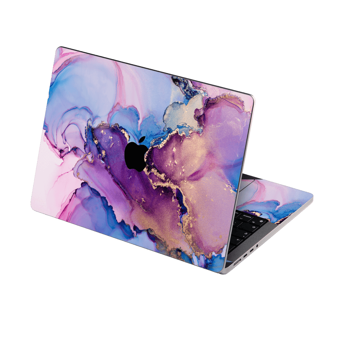 MacBook PRO 16" (2021) Print Printed Custom Signature AGATE GEODE Violet Galaxy Skin Wrap Sticker Decal Cover Protector by EasySkinz | EasySkinz.com