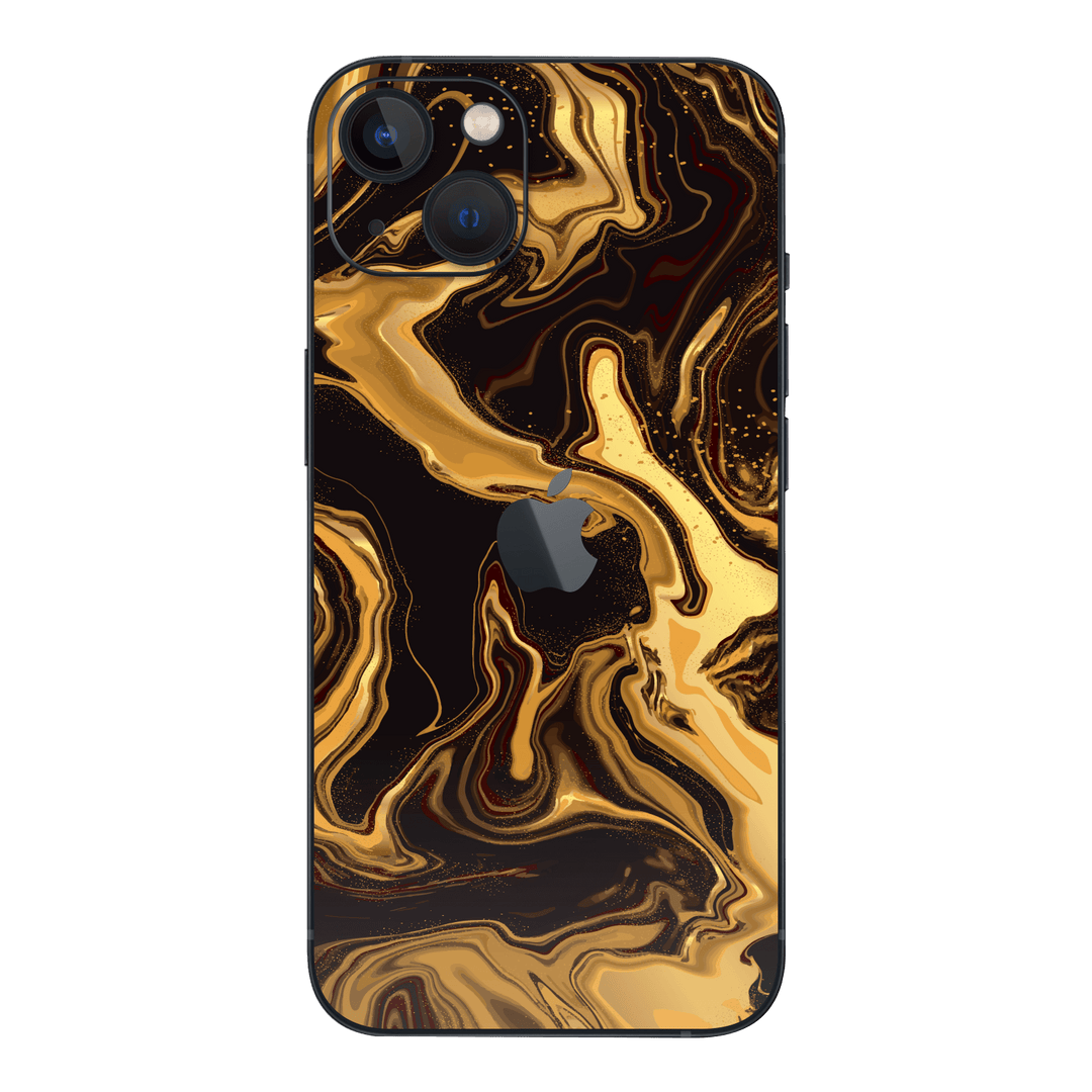 iPhone 13 Print Printed Custom Signature AGATE GEODE Melted Gold Skin Wrap Sticker Decal Cover Protector by EasySkinz