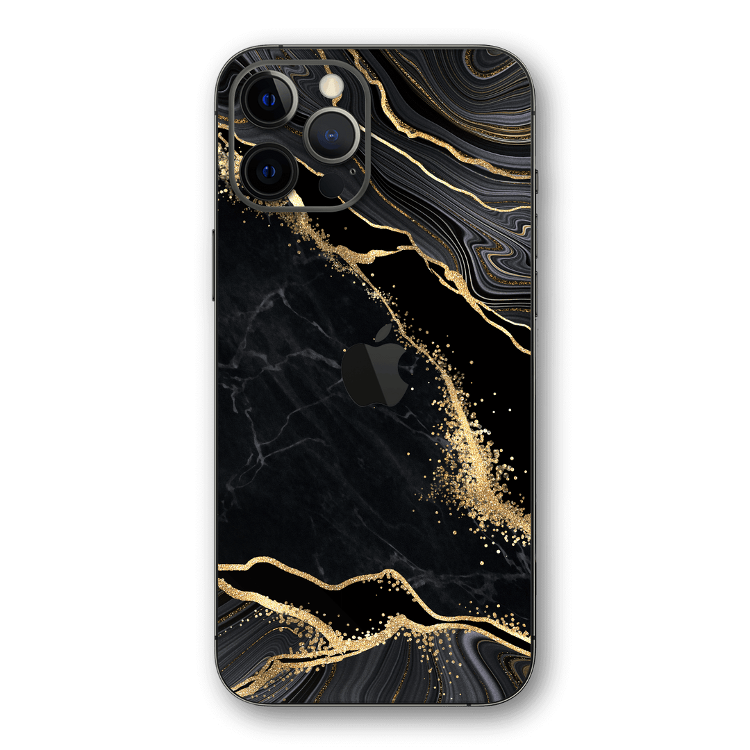 iPhone 12 Pro MAX SIGNATURE AGATE GEODE Black-Gold Skin, Wrap, Decal, Protector, Cover by EasySkinz | EasySkinz.com