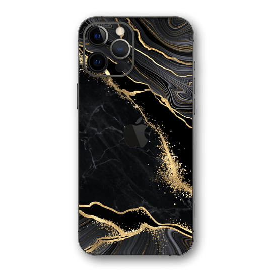 iPhone 12 PRO SIGNATURE AGATE GEODE Black-Gold Skin, Wrap, Decal, Protector, Cover by EasySkinz | EasySkinz.com