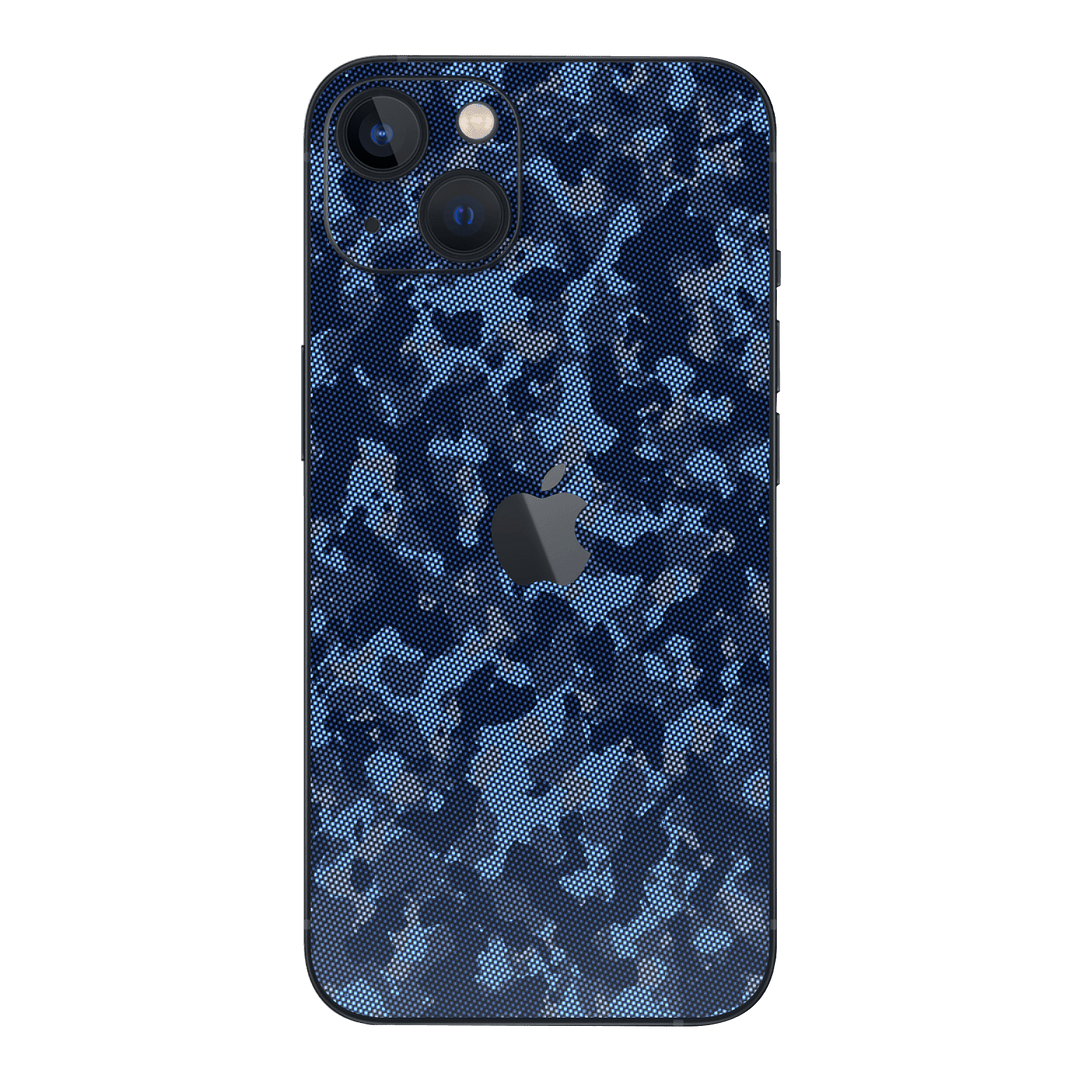 iPhone 14 Plus Print Printed Custom Signature Textile Blue Camo Skin Wrap Sticker Decal Cover Protector by EasySkinz