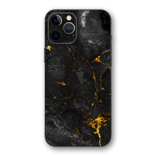 iPhone 12 PRO SIGNATURE Black-Gold MARBLE Skin, Wrap, Decal, Protector, Cover by EasySkinz | EasySkinz.com
