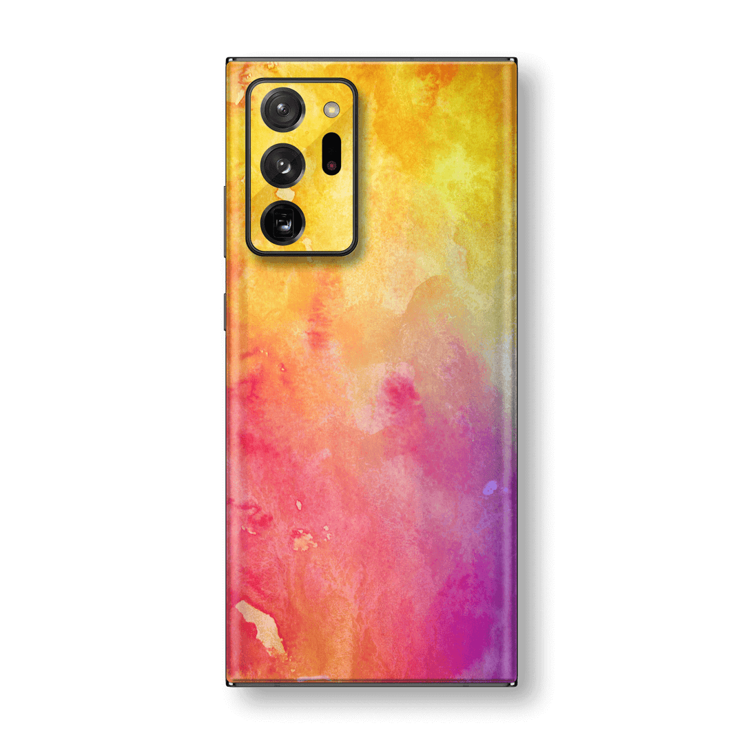 Samsung Galaxy NOTE 20 ULTRA Print Custom Signature Abstract Watercolour Yellow/Purple Skin Wrap Decal by EasySkinz