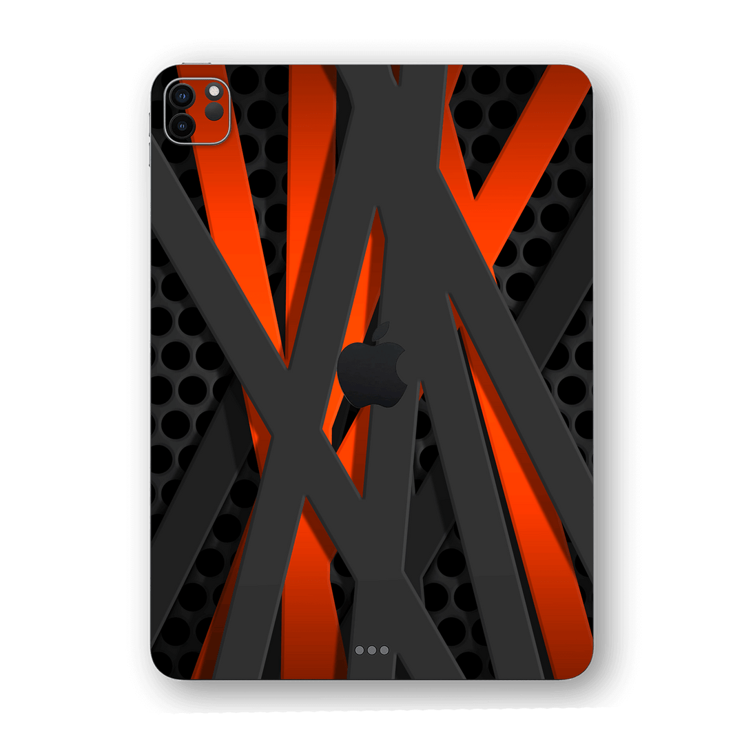 iPad PRO 11" (2020) Print Custom SIGNATURE Black-Red FIBRE Skin Wrap Decal by EasySkinz