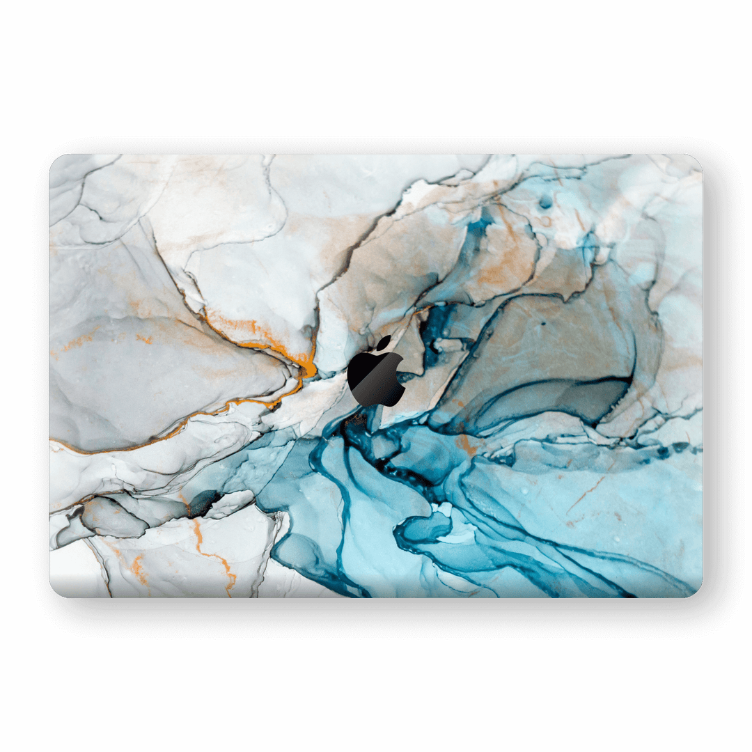 MacBook PRO 16" (2019) Print Custom Signature Marble TURQUOISE Skin Wrap Decal by EasySkinz - Design 2