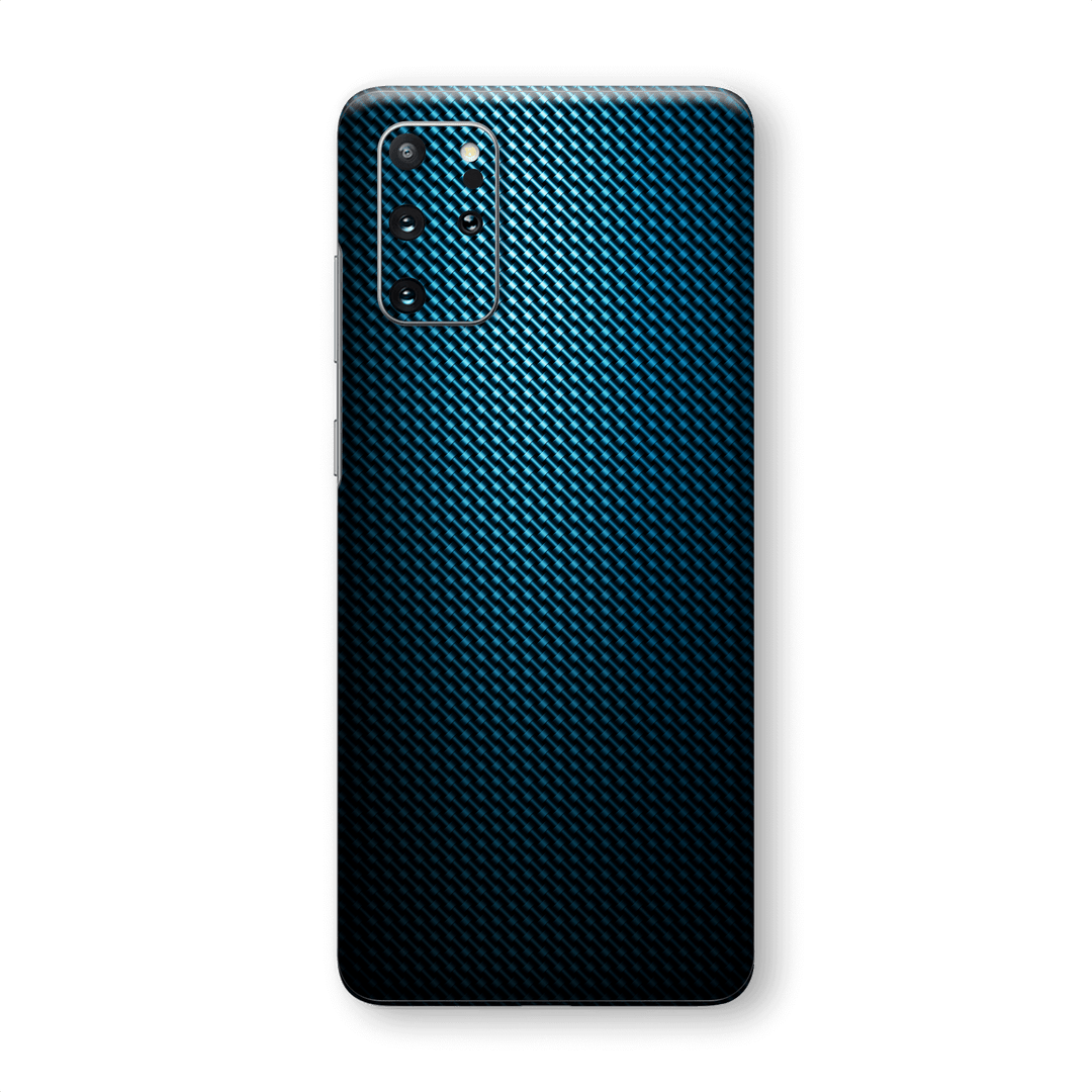 Samsung Galaxy S20+ PLUS Print Custom Signature Blue Grid Carbon Abstract Skin Wrap Decal by EasySkinz