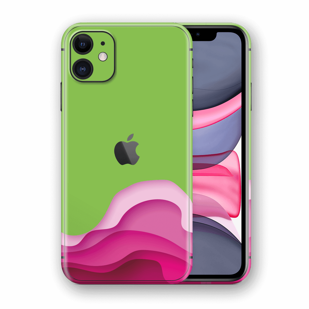 iPhone 11 SIGNATURE Green-Purple CARVING Skin, Wrap, Decal, Protector, Cover by EasySkinz | EasySkinz.com