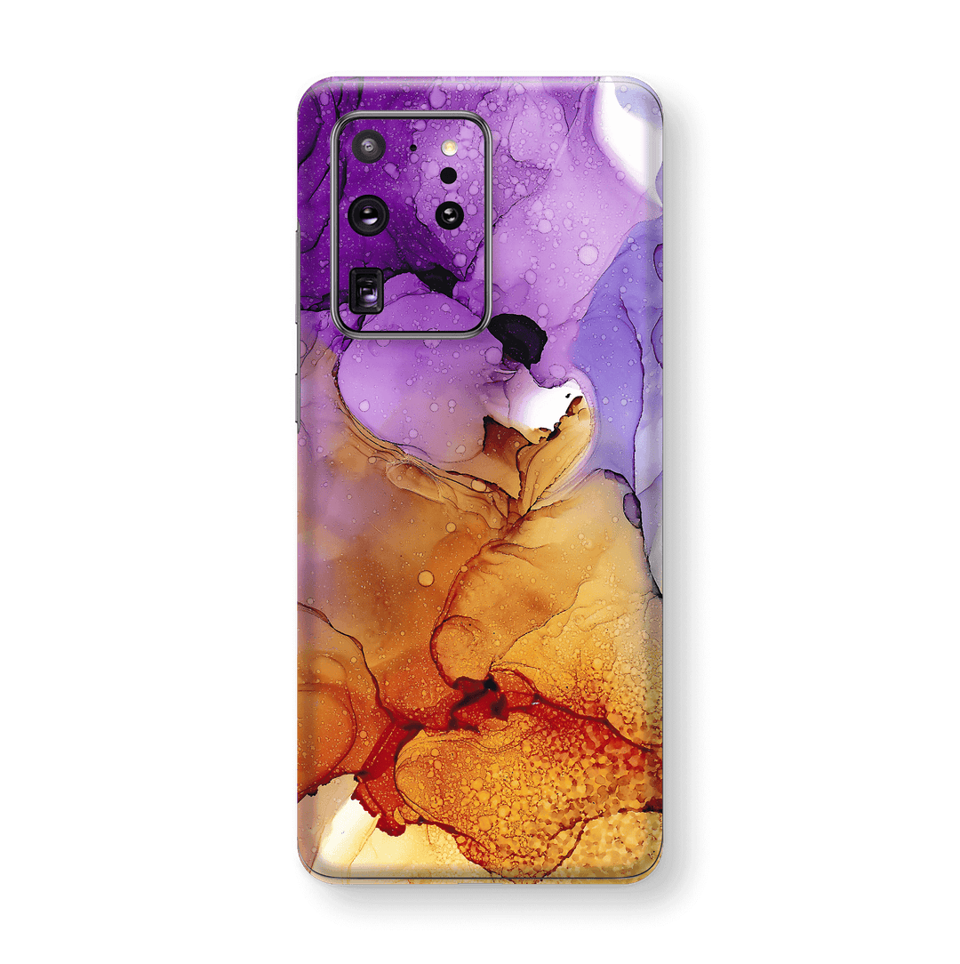 Samsung Galaxy S20 ULTRA SIGNATURE AGATE GEODE Amber-Purple Skin, Wrap, Decal, Protector, Cover by EasySkinz | EasySkinz.com