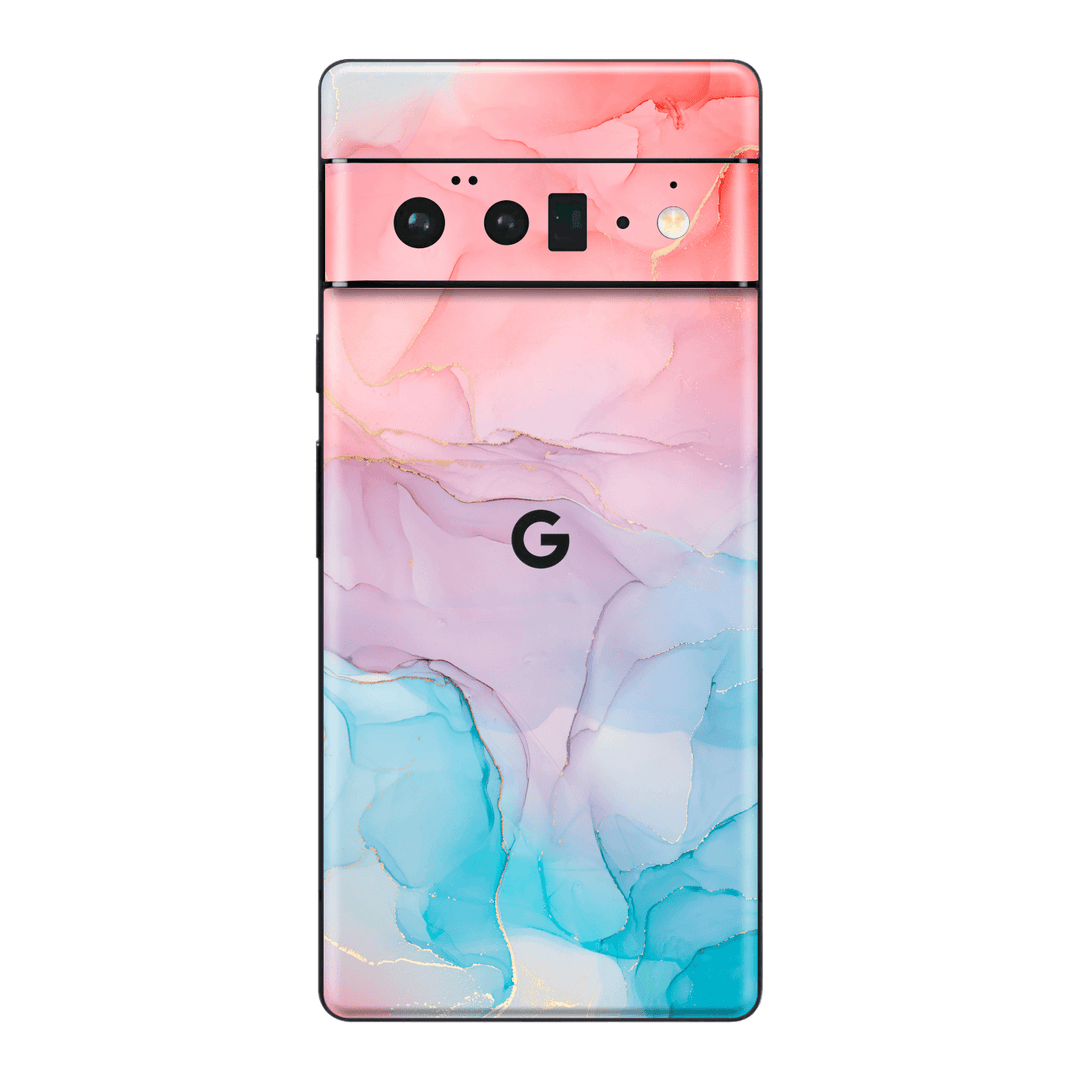Google Pixel 6 Pro Print Printed Custom Signature Agate Geode Sea and Corals Skin Wrap Sticker Decal Cover Protector by EasySkinz | EasySkinz.com