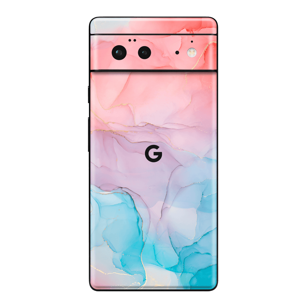 Google Pixel 6 Print Printed Custom Signature Agate Geode Sea and Corals Skin Wrap Sticker Decal Cover Protector by EasySkinz | EasySkinz.com