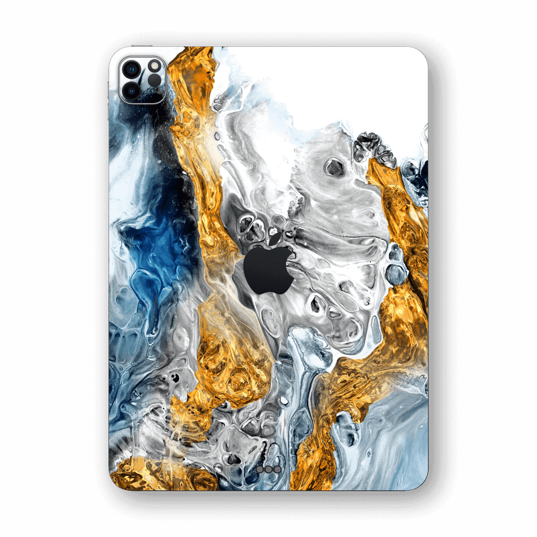 iPad PRO 12.9-inch 2021 Print Printed Custom Signature Abstract MELTED Gold Skin Wrap Sticker Decal Cover Protector by EasySkinz | EasySkinz.com