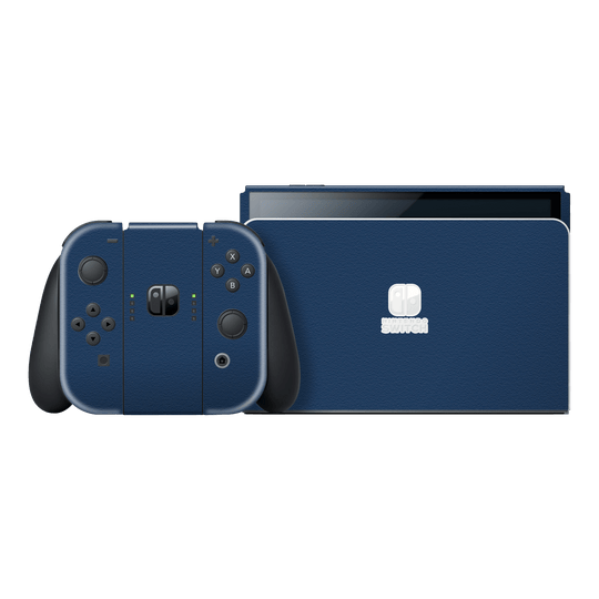 Nintendo Switch OLED Luxuria Admiral Blue 3D Textured Skin Wrap Sticker Decal Cover Protector by EasySkinz | EasySkinz.com