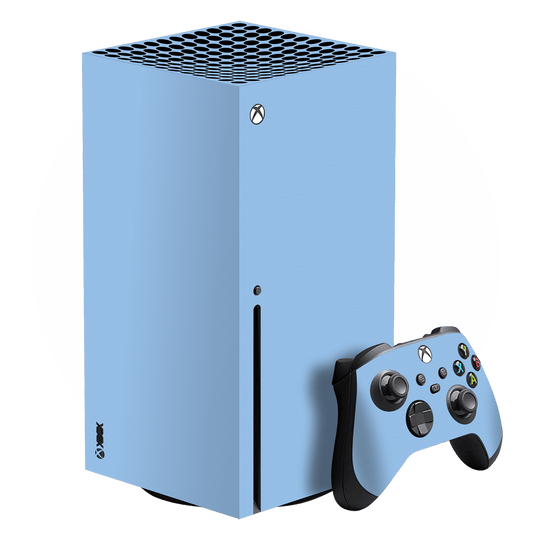 XBOX Series X Luxuria August Pastel Blue 3D Textured Skin Wrap Decal Cover Protector by EasySkinz | EasySkinz.com