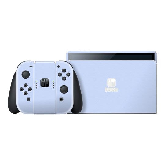 Nintendo Switch OLED Luxuria August Pastel Blue 3D Textured Skin Wrap Sticker Decal Cover Protector by EasySkinz | EasySkinz.com