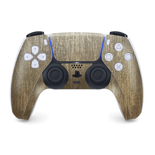 PS5 Playstation 5 DualSense Wireless Controller Skin - Luxuria Aztec Gold Golden Old Gold Vintage 3D Textured Skin Wrap Decal Cover Protector by EasySkinz | EasySkinz.com