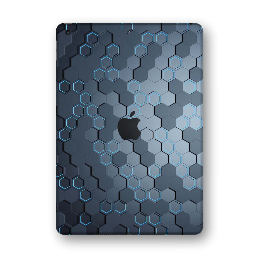 iPad 10.2" (7th Gen, 2019) SIGNATURE Blue HEXAGON Skin Wrap Sticker Decal Cover Protector by EasySkinz