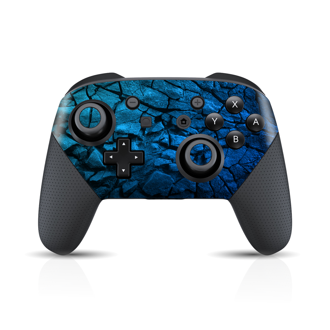 Nintendo Switch Pro Controller Print Printed Custom SIGNATURE Charcoal BLUE Skin Wrap Sticker Decal Cover Protector by EasySkinz