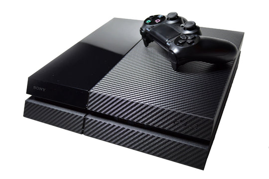 Playstation 4 (PS4) 3D Textured BLACK CARBON Fibre Wrap Decal Skin