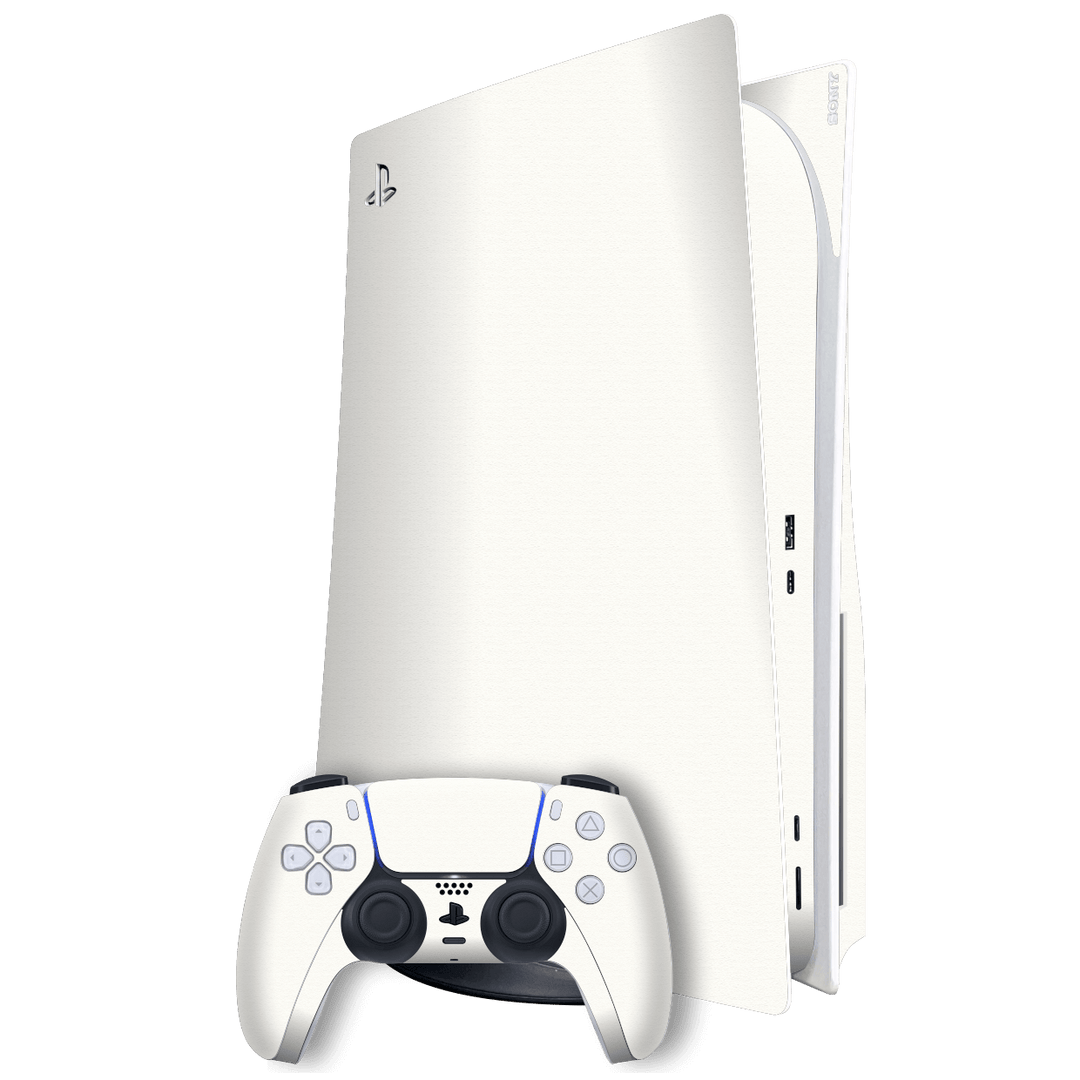 Playstation 5 (PS5) DISC Edition Luxuria Daisy White Matt 3D Textured Skin Wrap Sticker Decal Cover Protector by EasySkinz | EasySkinz.com